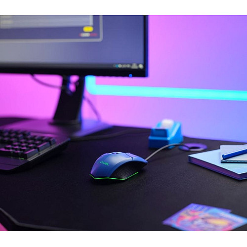 Мышь Trust GXT 109 Felox, RGB, USB-A, синий