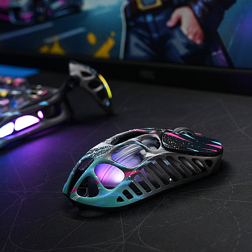 Миша GravaStar Mercury X Pro, 8K, BT/WL/USB-A, RGB, Neon Graffiti