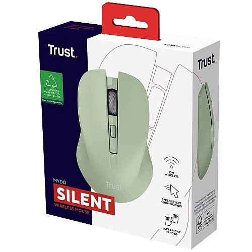 Мышь Trust Mydo Silent, WL, зеленый