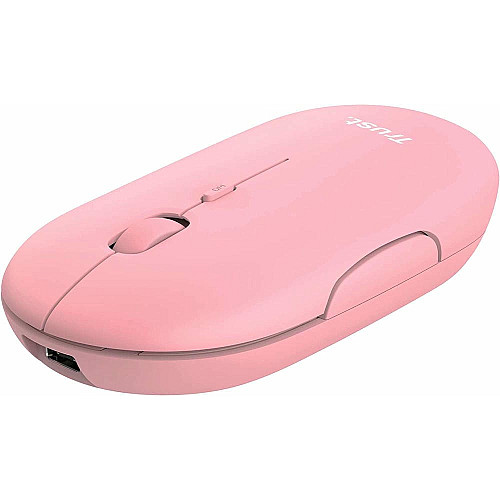 Миша Trust Puck Rechargeable,  Ultra-Thin,  BT/WL,  Silent, рожевий