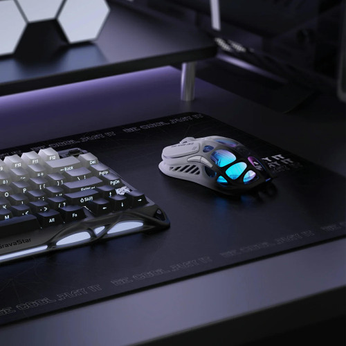 Миша GravaStar Mercury M1 Pro, BT/WL/USB-A, RGB, чорно-білий