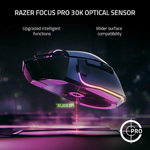 Мышь Razer Basilisk V3 Pro, RGB, USB-A/WL/BT, белый