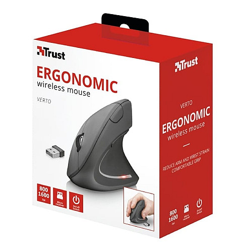 Миша Trust Verto Ergonomic, WL, чорний