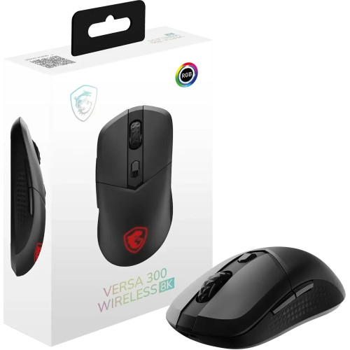 Миша MSI VERSA 300 W, WIRELESS, RGB, WL, 8K, чорний
