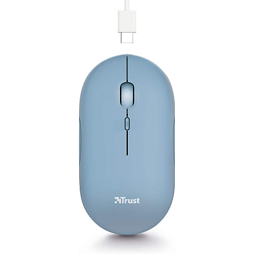 Миша Trust Puck Rechargeable,  Ultra-Thin,  BT/WL,  Silent, синій