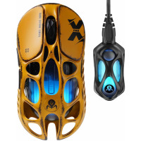 Мышь GravaStar Mercury X Pro, 8K, BT/WL/USB-A, RGB, Battle-Worn Yellow