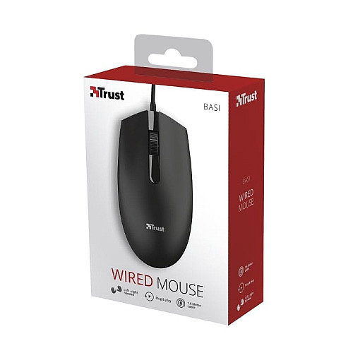 Миша Trust Basi, USB-A, чорний