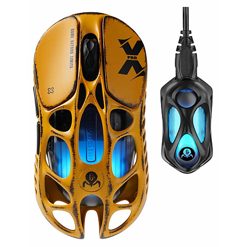 Миша GravaStar Mercury X Pro, 8K, BT/WL/USB-A, RGB, Battle-Worn Yellow