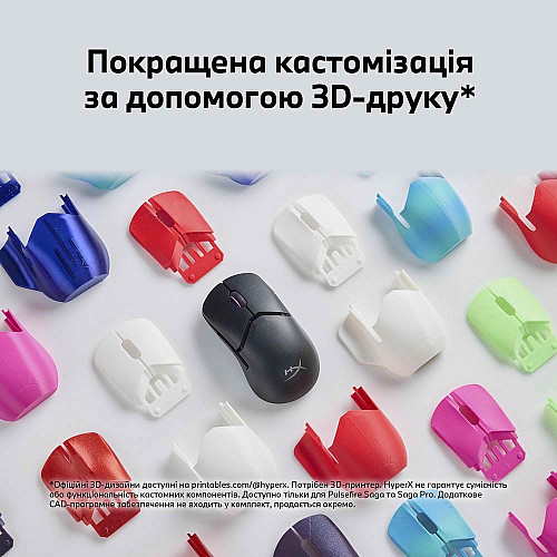 Миша HyperX Pulsefire SAGA PRO, RGB, USB-A/WL/BT, чорний