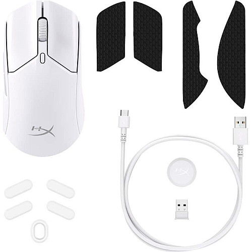 Миша HyperX Pulsefire Haste 2, RGB, USB-A/WL/BT, білий