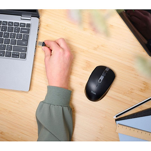 Миша Trust OZZA compact, BT/WL/USB-A, чорний