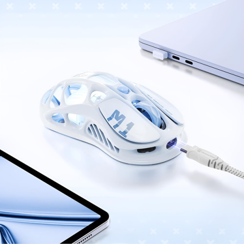 Миша GravaStar Mercury M1 Pro, magnesium alloy body, BT/WL/USB-A, RGB, Ice Blue