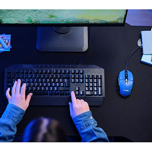Мышь Trust GXT 109 Felox, RGB, USB-A, синий