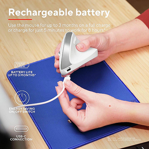 Миша Trust Bayo+ Multidevice Ergonomic, BT/WL/USB-A, біла