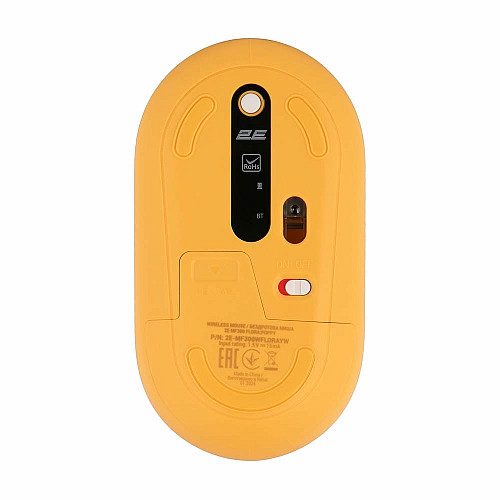 Миша 2E MF300 FLORA:POPPY Silent WL BT, жовтий