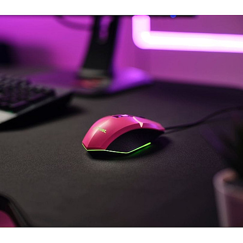 Мышь Trust GXT 109 Felox, RGB, USB-A, розовый