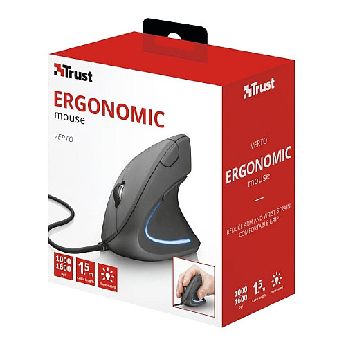 Миша Trust Verto Ergonomic, USB-A, чорний