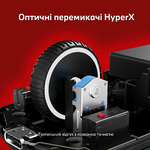 Миша HyperX Pulsefire SAGA PRO, RGB, USB-A/WL/BT, чорний