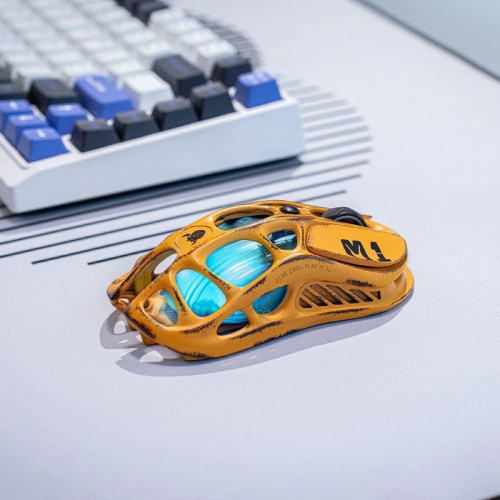 Миша GravaStar Mercury M1 Pro, magnesium alloy body, BT/WL/USB-A, RGB, Battle-Worn Yellow