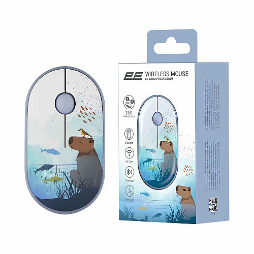 Миша 2E MF300 CAPYBARA:SWIM Silent WL BT, синій