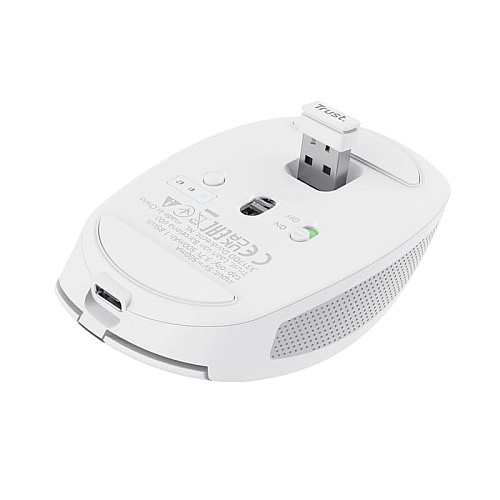 Мышь Trust OZZA compact, BT/WL/USB-A, белый