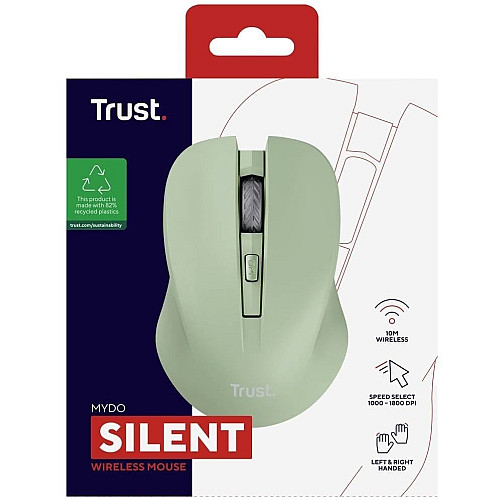Мышь Trust Mydo Silent, WL, зеленый