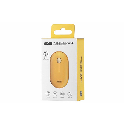 Мышь 2E MF300 Silent, WL/BT, желтый