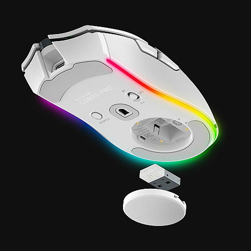 Миша Razer Cobra Pro, RGB, USB-A/WL/BT, білий