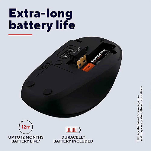 Миша Trust Yvi+ Compact Multi-Device, WL/BT/USB-A, чорний