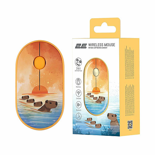 Миша 2E MF300 CAPYBARA:SUNSET Silent WL BT, жовтий
