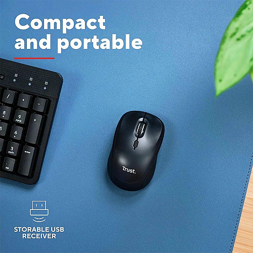Миша Trust Yvi+ Compact Multi-Device, WL/BT/USB-A, чорний