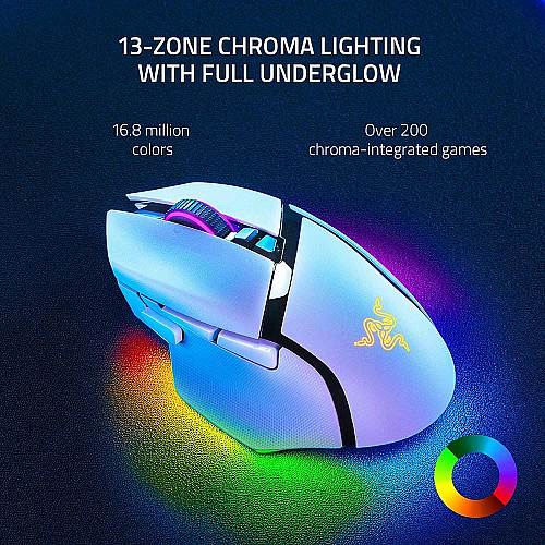 Мышь Razer Basilisk V3 Pro, RGB, USB-A/WL/BT, белый
