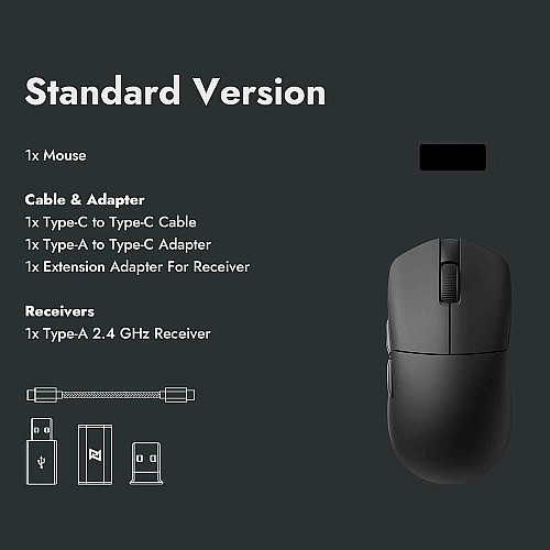 Миша Lemokey G1 USB-A/USB-C/WL/BT, 8K, чорний