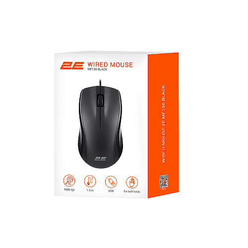 Миша 2E MF130, USB-A, чорний