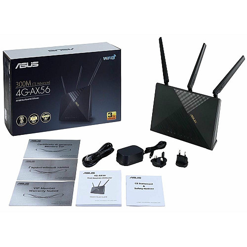Маршрутизатор ASUS 4G-AX56 AX1800, 4G/LTE, 4xGE LAN, 1xGE WAN