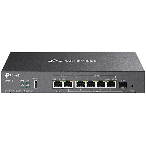Мультисервисный Маршрутизатор TP-LINK ER707-M2, 1x2.5GE LAN, 1x2.5GE WAN/LAN, 4xGE LAN, 1xSFP WAN/LAN 1xUSB