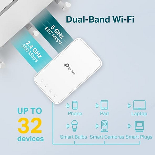 Розширювач покриття WiFi TP-LINK RE300, AC1200, MESH