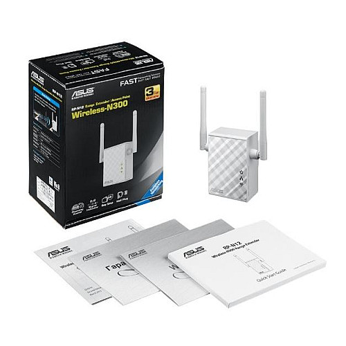 Розширювач покриття WiFi  ASUS RP-N12  N300 1хFE LAN