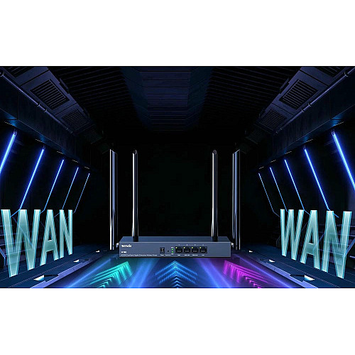Маршрутизатор TENDA W18E Hotspot AC1200 4xGE (1xGE WAN, 2xGE LAN/WAN, 1xGE LAN)
