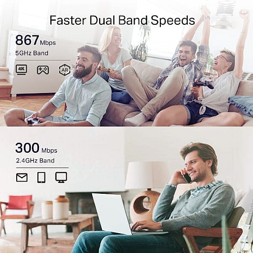 Розширювач покриття WiFi TP-LINK RE330 AC1200, 1хFE LAN, MESH