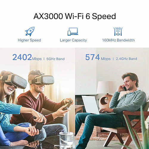 Розширювач покриття WiFi TP-LINK RE705X AX3000, 1хGE, MESH