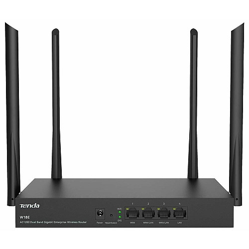 Маршрутизатор TENDA W18E Hotspot AC1200 4xGE (1xGE WAN, 2xGE LAN/WAN, 1xGE LAN)