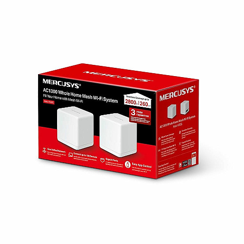 Система WiFi-Mesh MERCUSYS Halo H30 AC1300, 2xGE LAN/WAN, 2мод