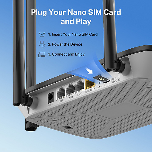 Маршрутизатор MERCUSYS MB115-4G N300, 4G/LTE, 3xFE LAN, 1xFE WAN