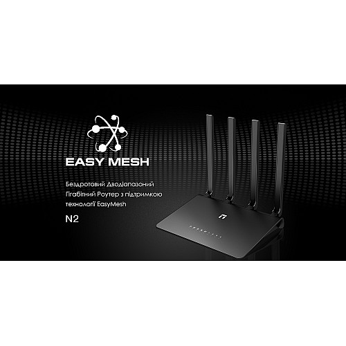 Маршрутизатор Netis N2 AC1200, 4xGE LAN, 1xGE WAN, MESH
