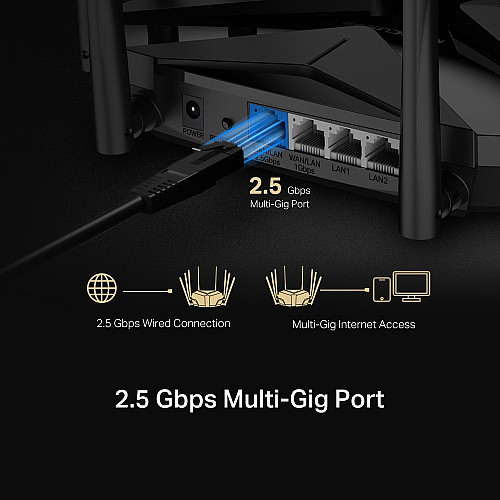 Маршрутизатор MERCUSYS MR90X AX6000, 1x2.5GE WAN/LAN, 1xGE WAN\LAN, 2xGE LAN