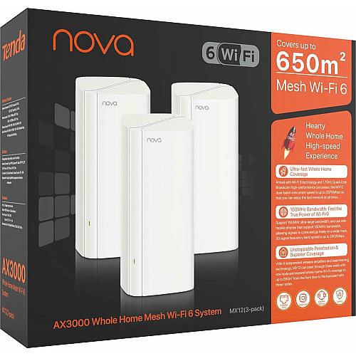 Система WiFi-Mesh TENDA MX12 NOVA AX3000, 3мод