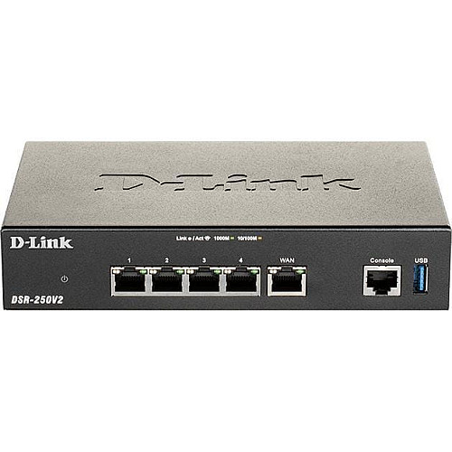 Мультисервiсний маршрутизатор D-Link DSR-250V2 4xGE LAN, 1xGE WAN