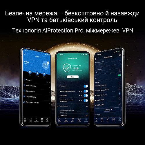 Маршрутизатор ASUS RT-BE88U BE7200 4xGE LAN, 3x2.5GE WAN, 1x2.5GE WAN/LAN. 1x10GE WAN/LAN, 1xSFP+, 1xUSB3.2, MESH