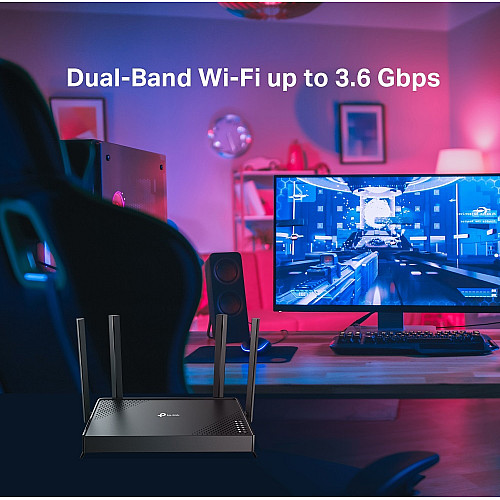 Маршрутизатор TP-LINK Archer BE220 BE3600, 4xGE LAN, 1xGE WAN, MESH